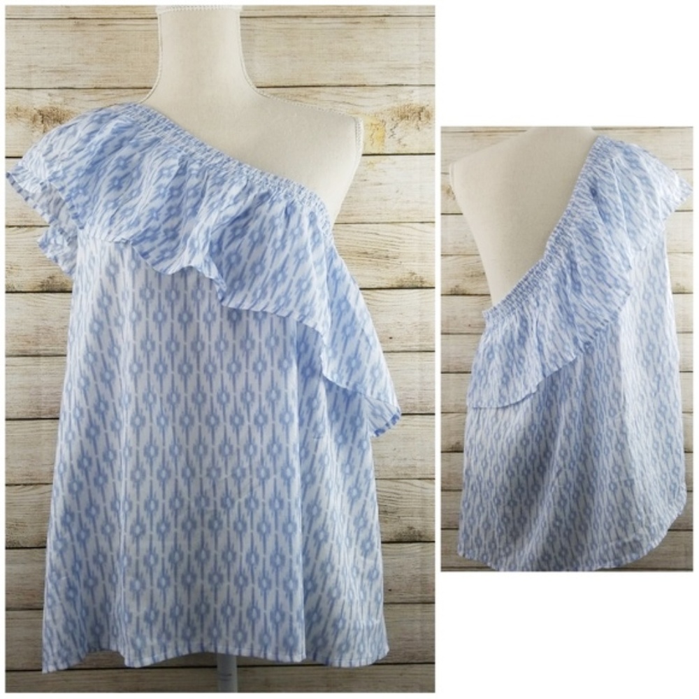 Vince Camuto Blue One Shoulder Top XL